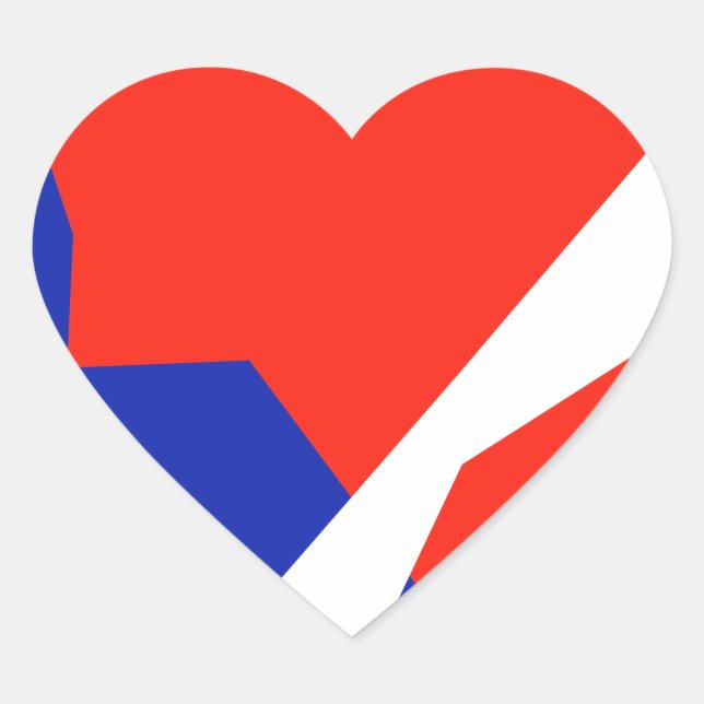 Sticker Cœur Couleurs du drapeau bleu rouge blanc (Devant)