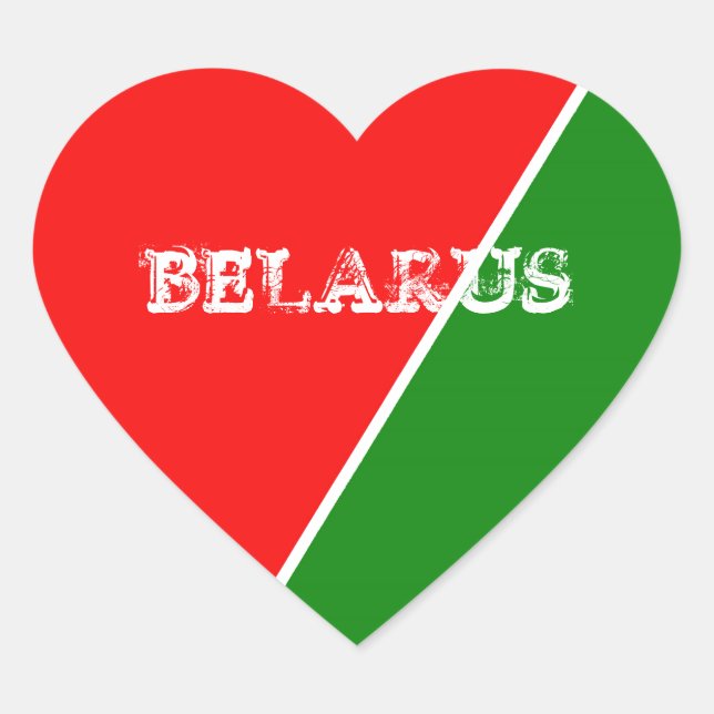 Sticker Cœur Couleurs du drapeau national biélorusse (Devant)