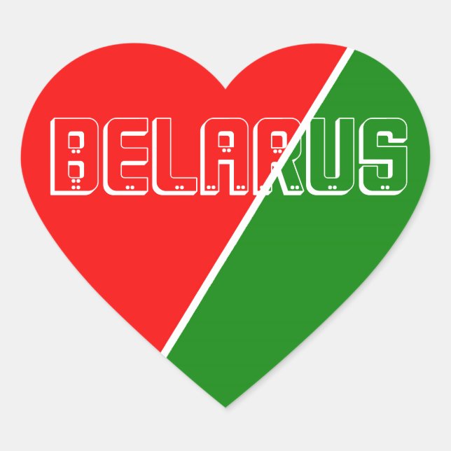 Sticker Cœur Couleurs du drapeau national biélorusse (Devant)