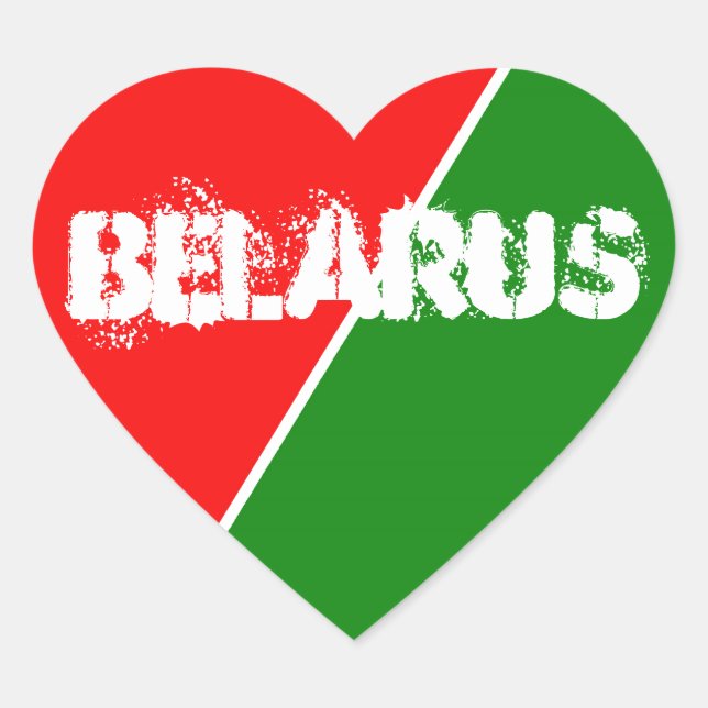 Sticker Cœur Couleurs du drapeau national biélorusse (Devant)