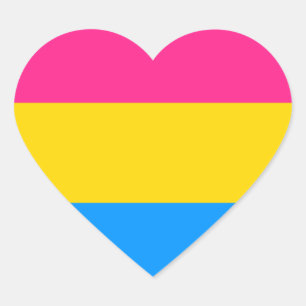 Sticker Cœur Couleurs Pansexual Pride