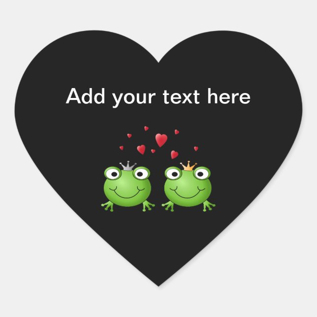 Sticker Cœur Couple de grenouille avec le coeur. (Devant)