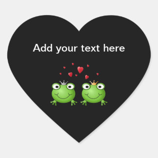 Sticker Cœur Couple de grenouille avec le coeur.