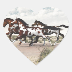 Sticker Cœur Courez comme le vent - Galloping Paint Horses
