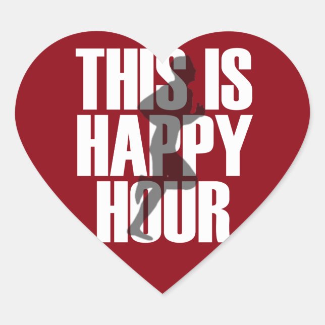 Sticker Cœur Courir Est Une Bonne Heure (Devant)