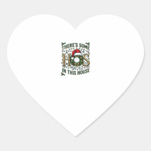 Sticker Cœur Couronne de Noël de Hos House Chapeau de Père Noël