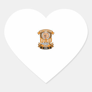 Sticker Cœur Couronne d'impression de patte de chien de papa Ch