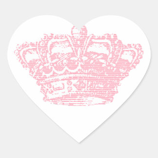 Sticker Cœur Couronne rose