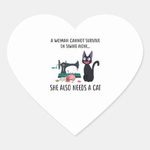 Sticker Cœur Couture   La Femme Ne Peut Survivre Seule Sur La C