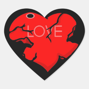 Sticker Cœur Cracké + Coeur cassé