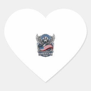 Sticker Cœur Crâne de serpent patriotique Liberté Bête Hybride