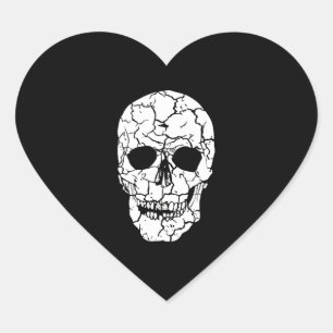 Sticker Cœur Crâne d'Halloween