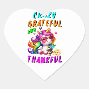 Sticker Cœur Crazy Grateful Et Merci
