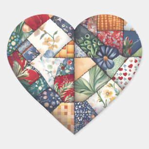 Sticker Cœur Crazy Quilt Coeur Design