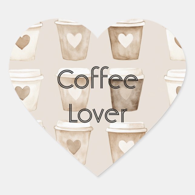 Sticker Cœur Cream Coffee Heart Cups   (Devant)
