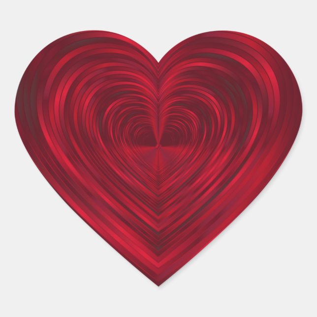 Sticker Cœur Créer votre propre modèle vierge psychédélique rou (Devant)