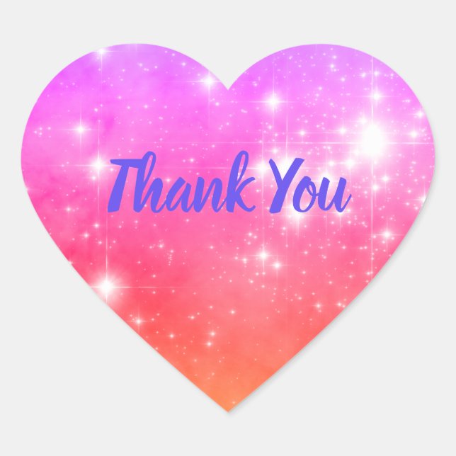 Sticker Cœur Créez votre propre Merci photo Rainbow Ombre (Devant)