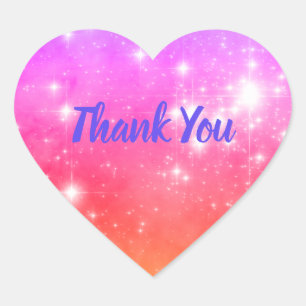Sticker Cœur Créez votre propre Merci photo Rainbow Ombre