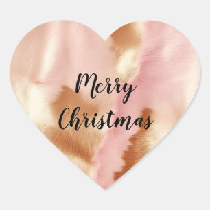 Sticker Cœur Crème rose Tan Southwest Cowgirl Cowhide