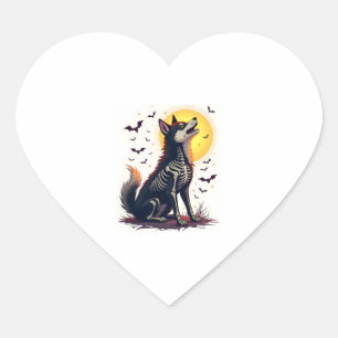 Sticker Cœur Cri Skeleton Shiba