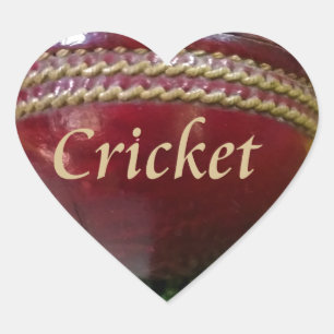 Sticker Cœur Cricket : Red Hard Ball Art Print