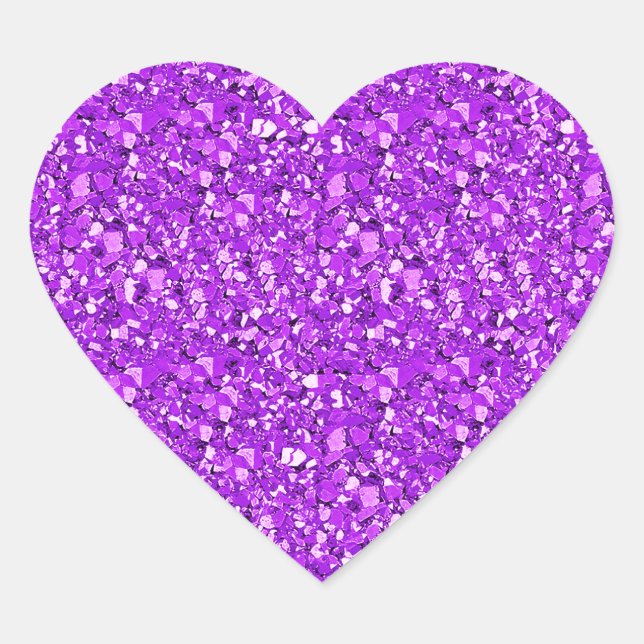 Sticker Cœur cristal druzy - améthyste pourpre (Devant)