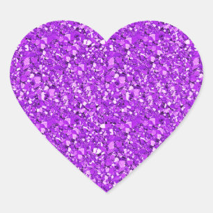 Sticker Cœur cristal druzy - améthyste pourpre