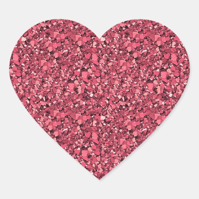 Sticker Cœur cristal druzy - grenat rouge (Devant)