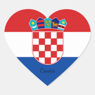 Sticker Cœur Croatie : Drapeau de Croatie