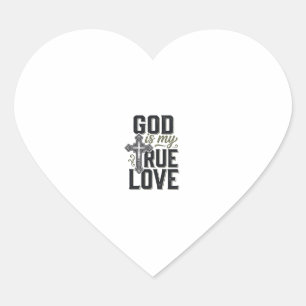 Sticker Cœur Croix chrétienne Dieu est mon véritable amour Vect