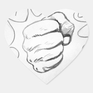 Sticker Cœur Croquis au crayon Pop Art Smash