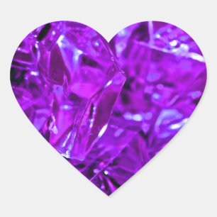 Sticker Cœur Crystal Amethyst Purple Gemstone
