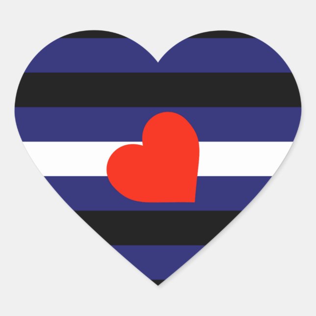 STICKER CŒUR CUIR FIERTE RAYÉ COEUR HORIZONTAL - 2014 FIERTE (Devant)