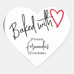 Sticker Cœur Cuisine blanche cuite avec amour Cuisine de