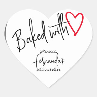 Sticker Cœur Cuisine blanche cuite avec amour Cuisine de