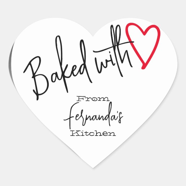 Sticker Cœur Cuisine blanche cuite avec amour Cuisine de (Devant)