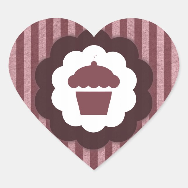 Sticker Cœur cupcake (Devant)