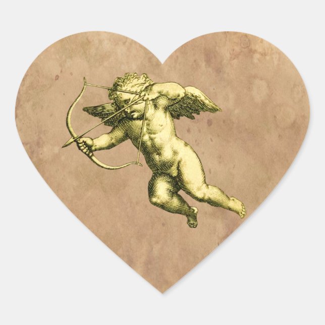 Sticker Cœur Cupid vintage (Devant)