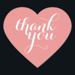 Sticker Cœur CUT MERCI HEART SEAL moderne corail simple<br><div class="desc">Un petit autocollant mignon en MERCI qui peut être utilisé pour n'importe quelle occasion - mariage,  baby shower,  faire-part de naissance,  graduation,  artisanat artisanal ou vêtements pour les petites entreprises... </div>