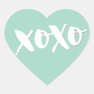 Sticker Cœur CUTE AMOUR XOXO COEUR moderne tendance menthe blan