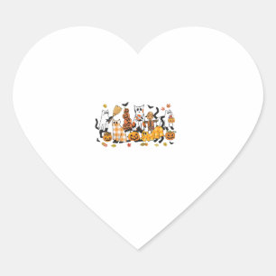 Sticker Cœur Cute Chat Halloween Vintage