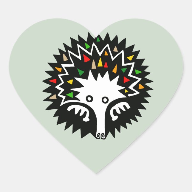Sticker Cœur Cute ECHIDNA - Animaux australiens - monotreme- (Devant)