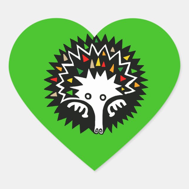 Sticker Cœur Cute ECHIDNA - Animaux australiens - monotreme- (Devant)