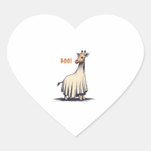 Sticker Cœur Cute Giraffe Boo Costume d'Halloween Zoo Lover Gir