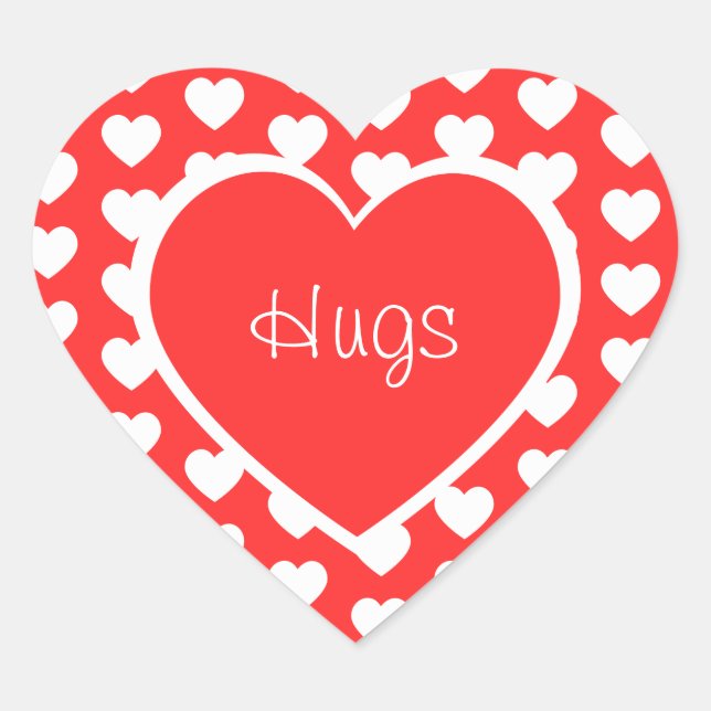 Sticker Cœur Cute Hugs Valentine's Day (Devant)