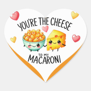 Sticker Cœur Cute Kawaii Macaroni et fromage