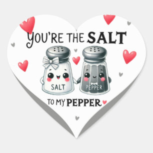 Sticker Cœur Cute Kawaii sel et poivre