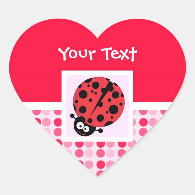 Sticker Cœur Cute Ladybug (Devant)