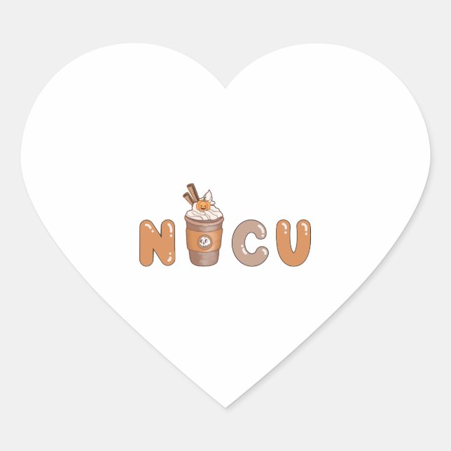 Sticker Cœur Cute NICU Café Halloween design (Devant)