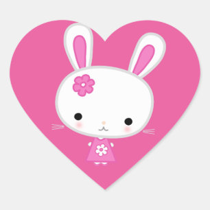 Sticker Cœur Cute Pink
